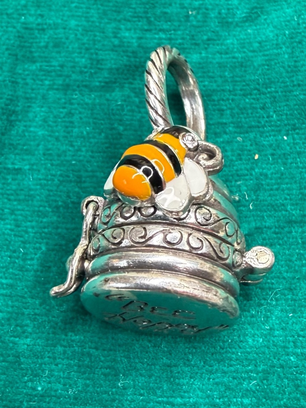 Brighton Bee Charm Pendant with Orange & Black Enamel Bee